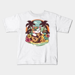 Aloha Ukulele Kitty Kids T-Shirt
